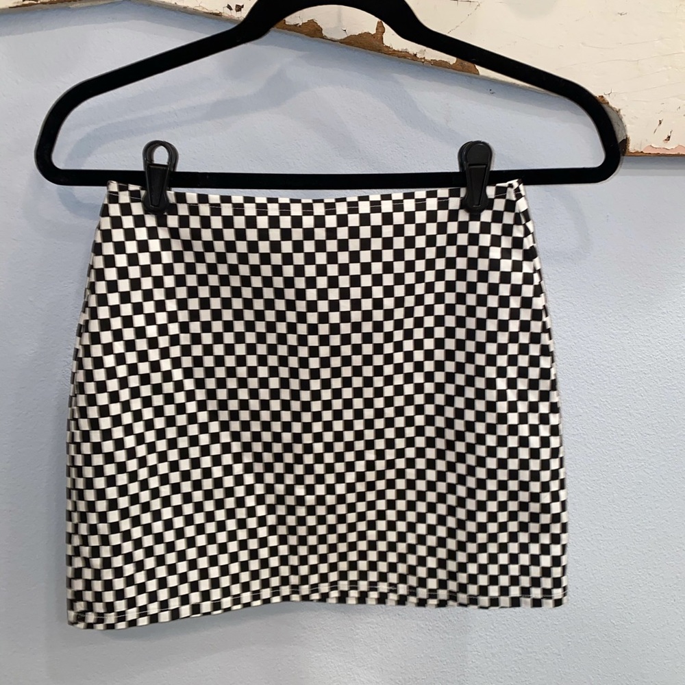 Black and White Checkered Skirt